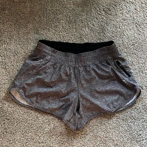 Lululemon Women's Heather Gray Tracker Mid-Rise Athletic Shorts